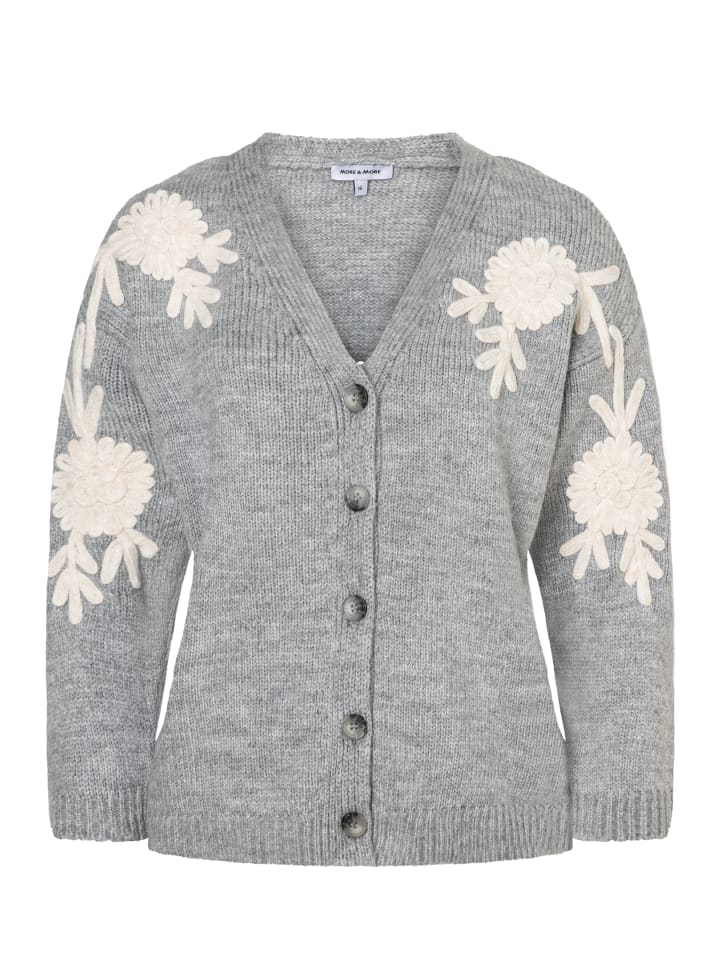 уютный вышитый кардиган серебристо-серого меланжевого цвета More & More
уютный вышитый кардиган серебристо-серого меланжевого цвета More & More