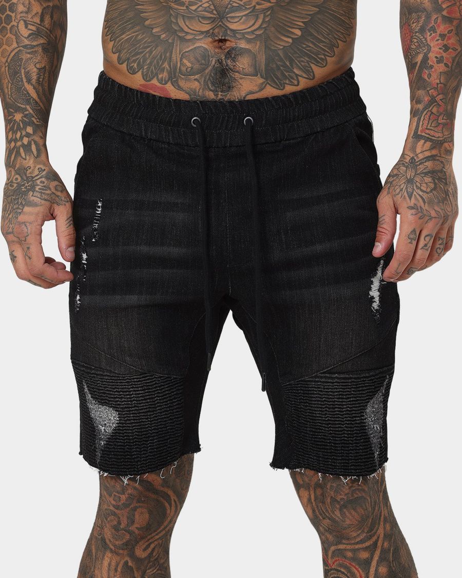 Мужские рваные велосипедные шорты United SAINT MORTA, Black stonewash
Мужские рваные велосипедные шорты United SAINT MORTA, Black stonewash