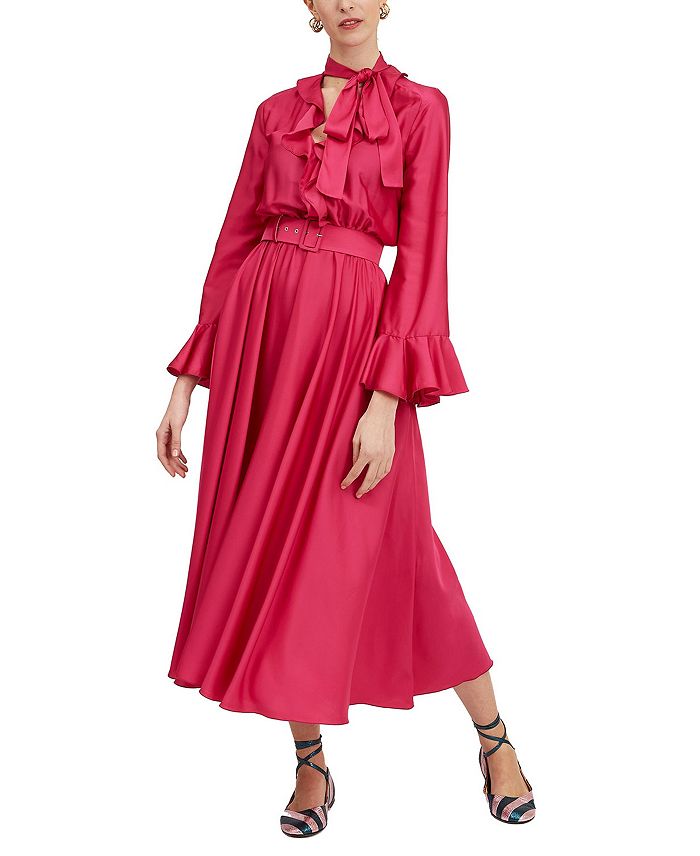 Детское платье цвета сплошного цикламена La DoubleJ, розовый 
Детское платье цвета сплошного цикламена La DoubleJ, розовый