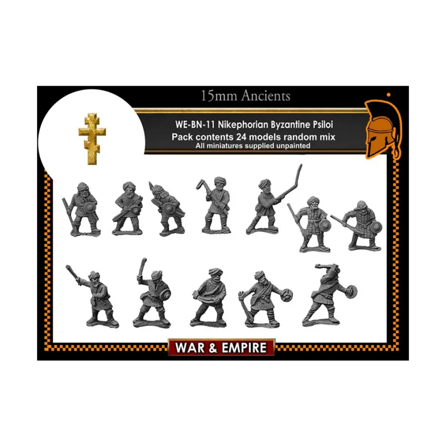 Псилои, War & Empire - Dark Ages Miniatures - Byzantine, Late/Nikephorian (15mm)
Псилои, War & Empire - Dark Ages Miniatures - Byzantine, Late/Nikephorian (15mm)