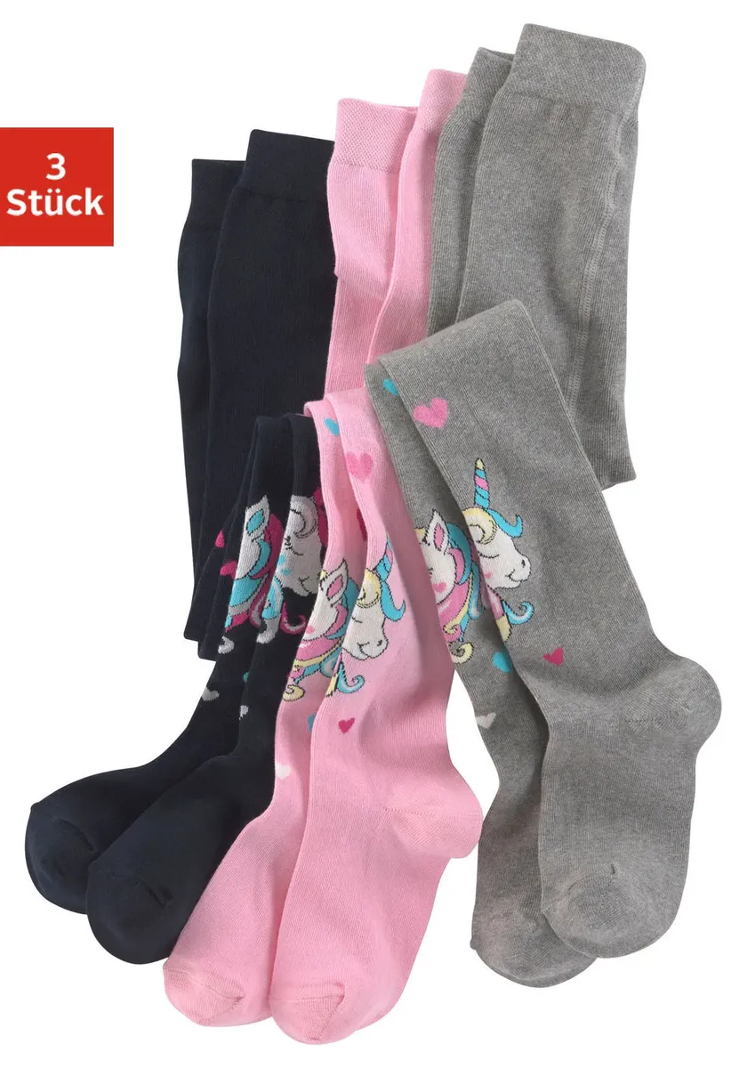 Вязаные колготки H.I.S (3 шт.) с вязаным мотивом единорога, серый 
Вязаные колготки H.I.S (3 шт.) с вязаным мотивом единорога, серый