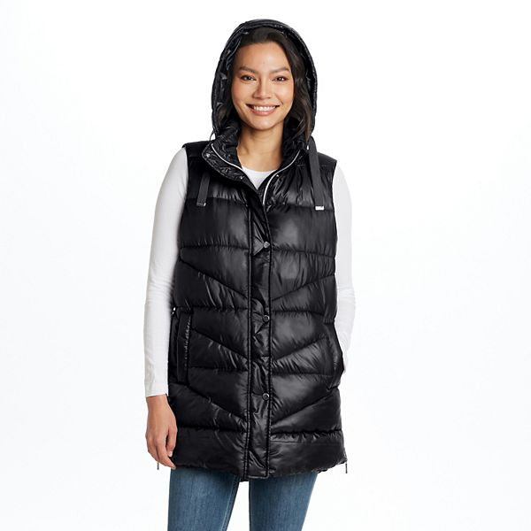 Женская удлиненная стеганая жилетка с капюшоном Weathercast, Black
Женская удлиненная стеганая жилетка с капюшоном Weathercast, Black