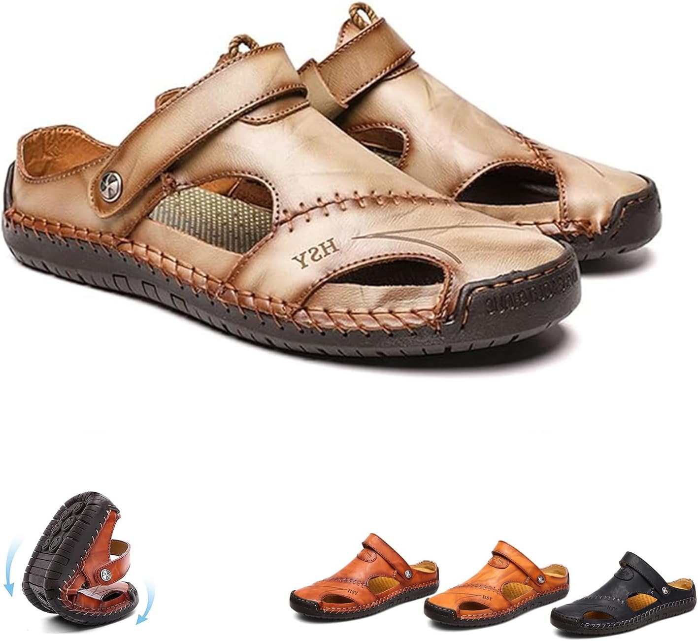 Мужские дышащие сандалии VULHVDJU большого размера из мягкой кожи, регулируемые, на открытом воздухе, хаки
Мужские дышащие сандалии VULHVDJU большого размера из мягкой кожи, регулируемые, на открытом воздухе, хаки