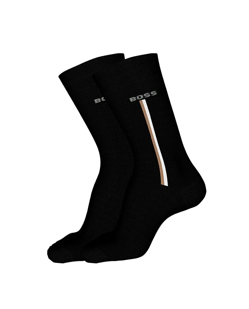 Набор из двух мужских однотонных носков черного цвета, размер универсальный Boss
Набор из двух мужских однотонных носков черного цвета, размер универсальный Boss