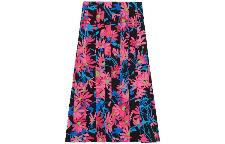 Юбка длинная Gucci с принтом, черный / розовый 
Юбка длинная Gucci с принтом, черный / розовый