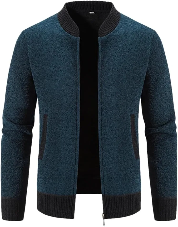 Мужской вязаный свитер-бомбер с молнией спереди OWEIEYEU
Мужской вязаный свитер-бомбер с молнией спереди OWEIEYEU