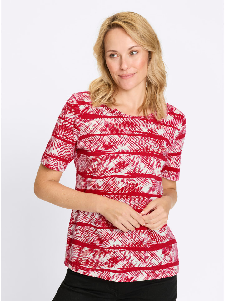 Рубашка с короткими рукавами с принтом красного и экрю Sieh an!
Рубашка с короткими рукавами с принтом красного и экрю Sieh an!