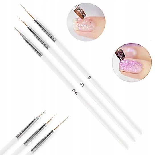 Набор кистей для нейл-арта, 3 шт., AllePaznokcie
Набор кистей для нейл-арта, 3 шт., AllePaznokcie