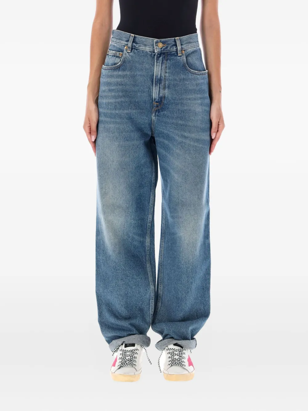 Джинсы с эффектом потертости Golden Goose, синий
Джинсы с эффектом потертости Golden Goose, синий