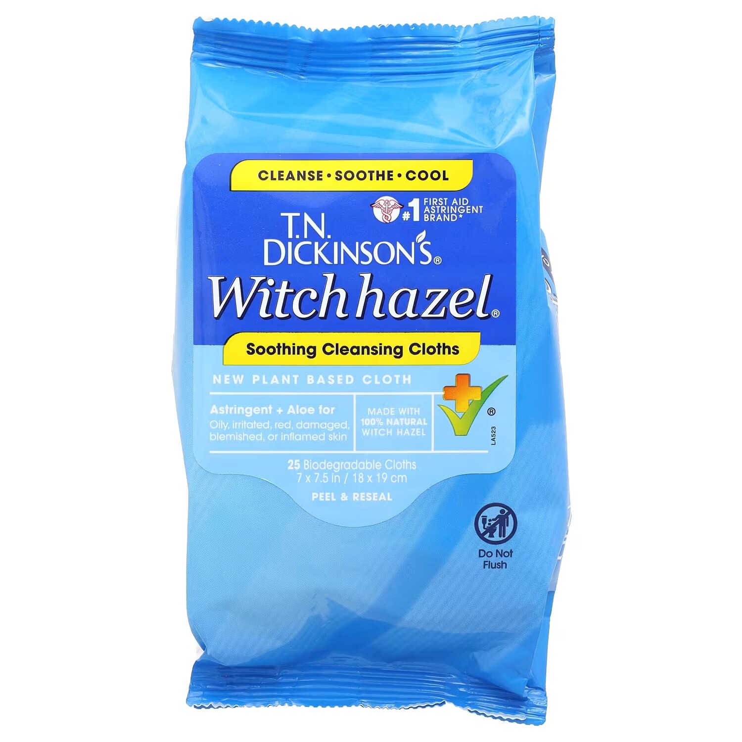Салфетки успокаивающие очищающие Dickinson Brands Witch Hazel, 25 биоразлагаемых салфеток 
Салфетки успокаивающие очищающие Dickinson Brands Witch Hazel, 25 биоразлагаемых салфеток