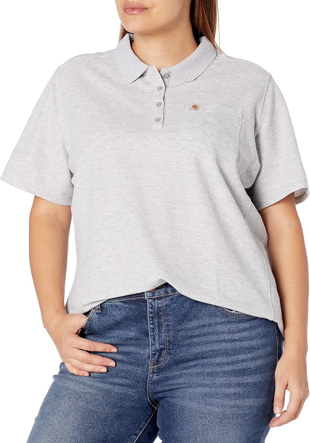 Женская рубашка-поло Carhartt Women's 104229 Contractor's Work Pocket Polo, Heather Grey
Женская рубашка-поло Carhartt Women's 104229 Contractor's Work Pocket Polo, Heather Grey