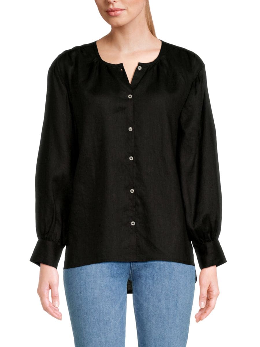 Блузка из 100% льна Saks Fifth Avenue, черный
Блузка из 100% льна Saks Fifth Avenue, черный