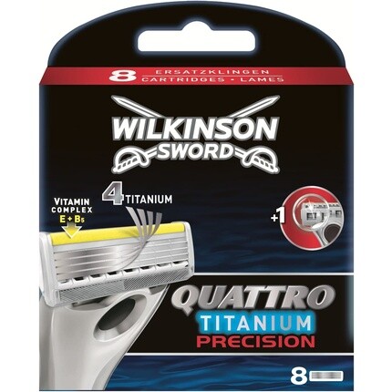 Прецизионные бритвенные лезвия Quattro Titanium, Wilkinson Sword
Прецизионные бритвенные лезвия Quattro Titanium, Wilkinson Sword