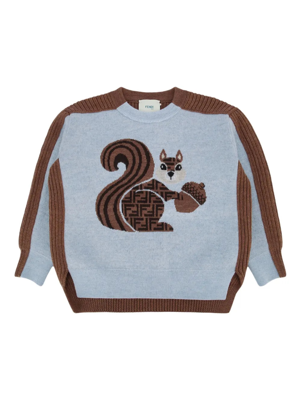 Топ с круглым вырезом и принтом белки Fendi Kids, синий
Топ с круглым вырезом и принтом белки Fendi Kids, синий