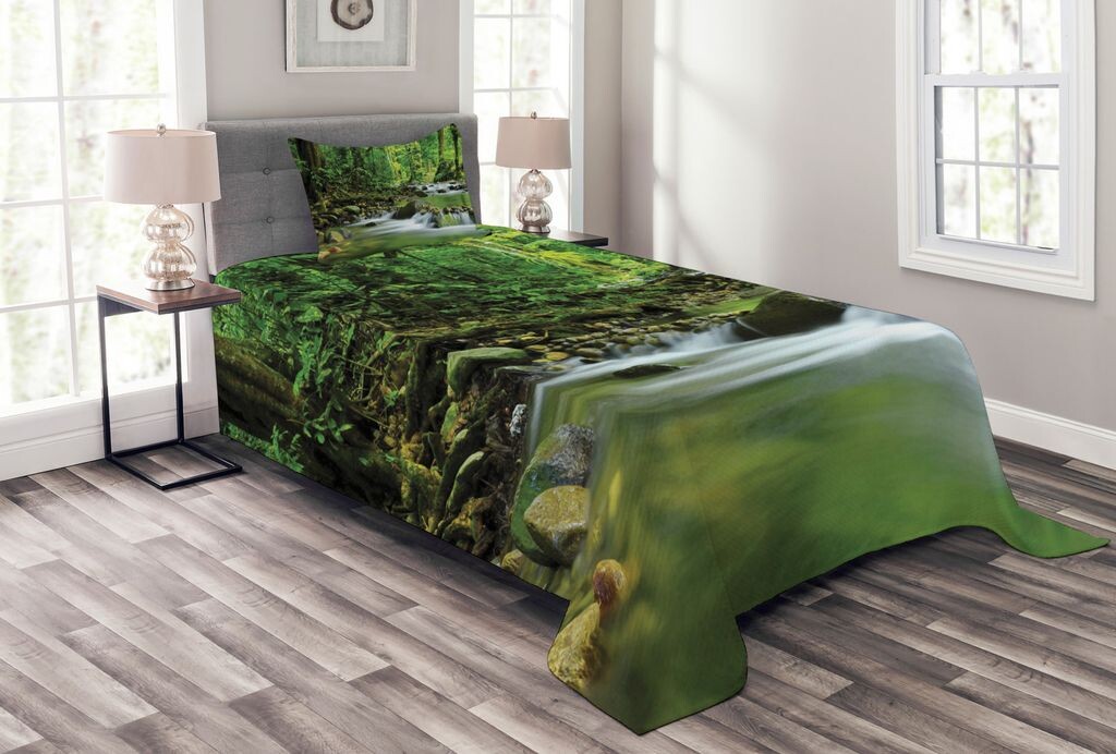Комплект покрывала ABAKUHAUS Forest, Tropic Mountain Stream, комплект с моющимися наволочками, для односпальных кроватей 170 x 220 см, зелено-коричневый
Комплект покрывала ABAKUHAUS Forest, Tropic Mountain Stream, комплект с моющимися наволочками, для односпальных кроватей 170 x 220 см, зелено-коричневый