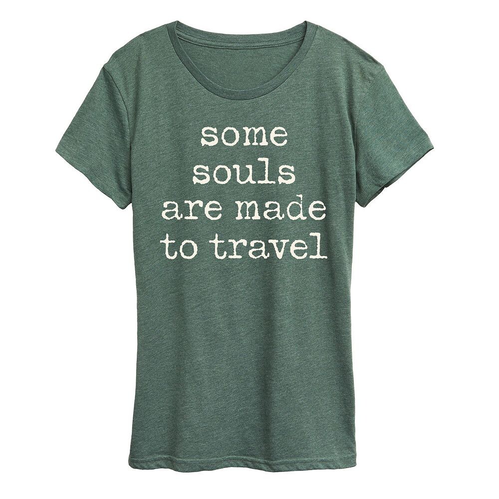 Женская футболка с рисунком Some Souls Made To Travel Licensed Character, цвет Heather Green
Женская футболка с рисунком Some Souls Made To Travel Licensed Character, цвет Heather Green