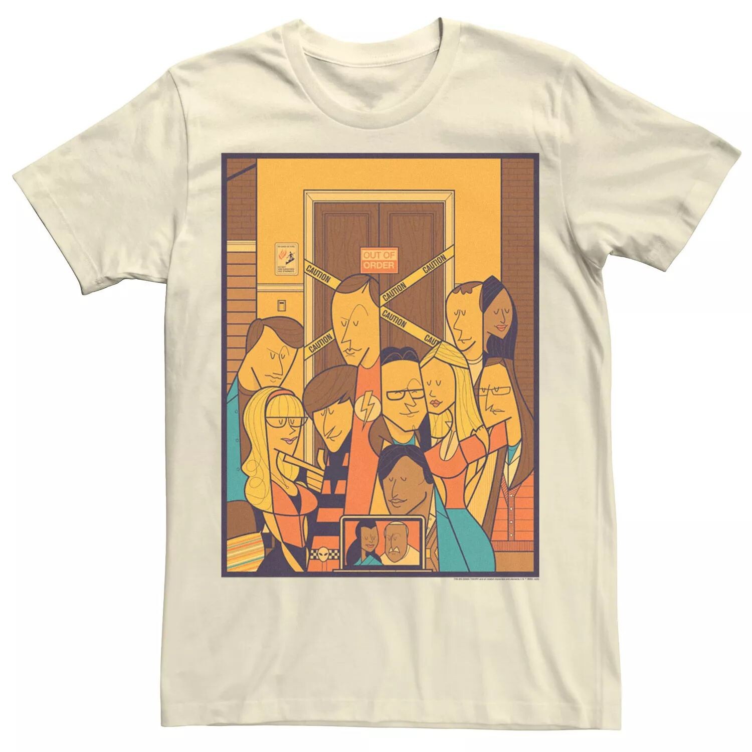 Мужская футболка с постером в стиле ретро с мультфильмом «Теория большого взрыва» и групповым снимком Licensed Character
Мужская футболка с постером в стиле ретро с мультфильмом «Теория большого взрыва» и групповым снимком Licensed Character