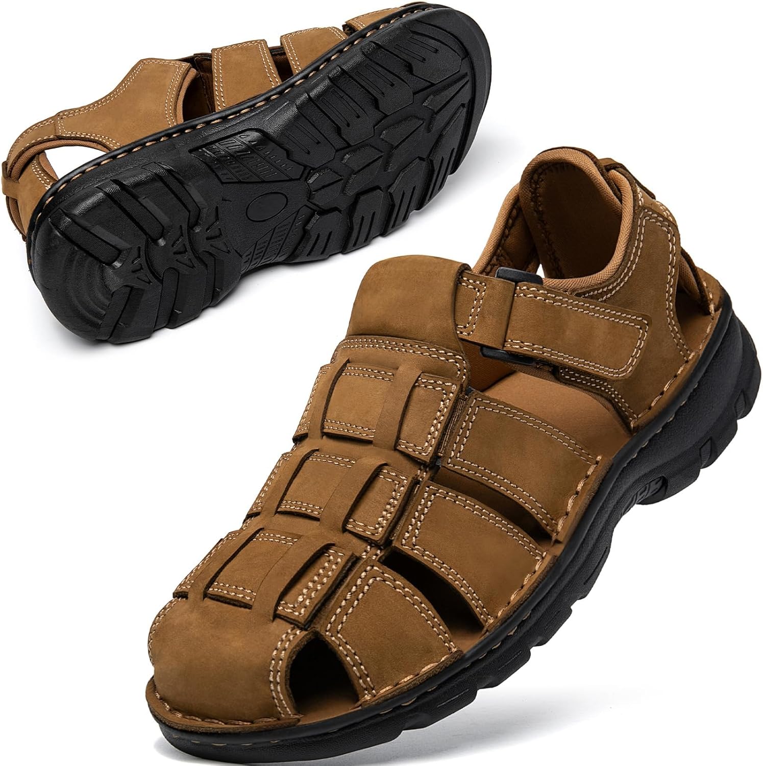 Мужские походные кожаные сандалии KOIMED с закрытым носком, водонепроницаемые летние спортивные туфли для прогулок на открытом воздухе, трекинга, рыбалки в реке, с широкой регулируемой поддержкой свода стопы, хаки
Мужские походные кожаные сандалии KOIMED с закрытым носком, водонепроницаемые летние спортивные туфли для прогулок на открытом воздухе, трекинга, рыбалки в реке, с широкой регулируемой поддержкой свода стопы, хаки
