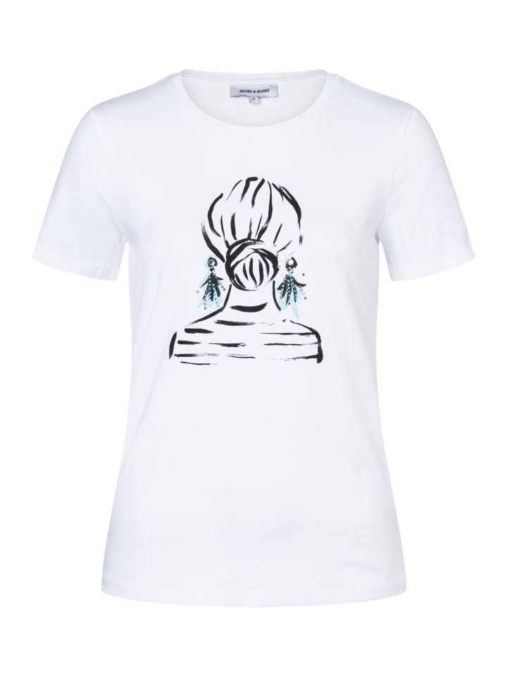 Рубашка с короткими рукавами из эластичного хлопкового набивного материала белого цвета More & More
Рубашка с короткими рукавами из эластичного хлопкового набивного материала белого цвета More & More