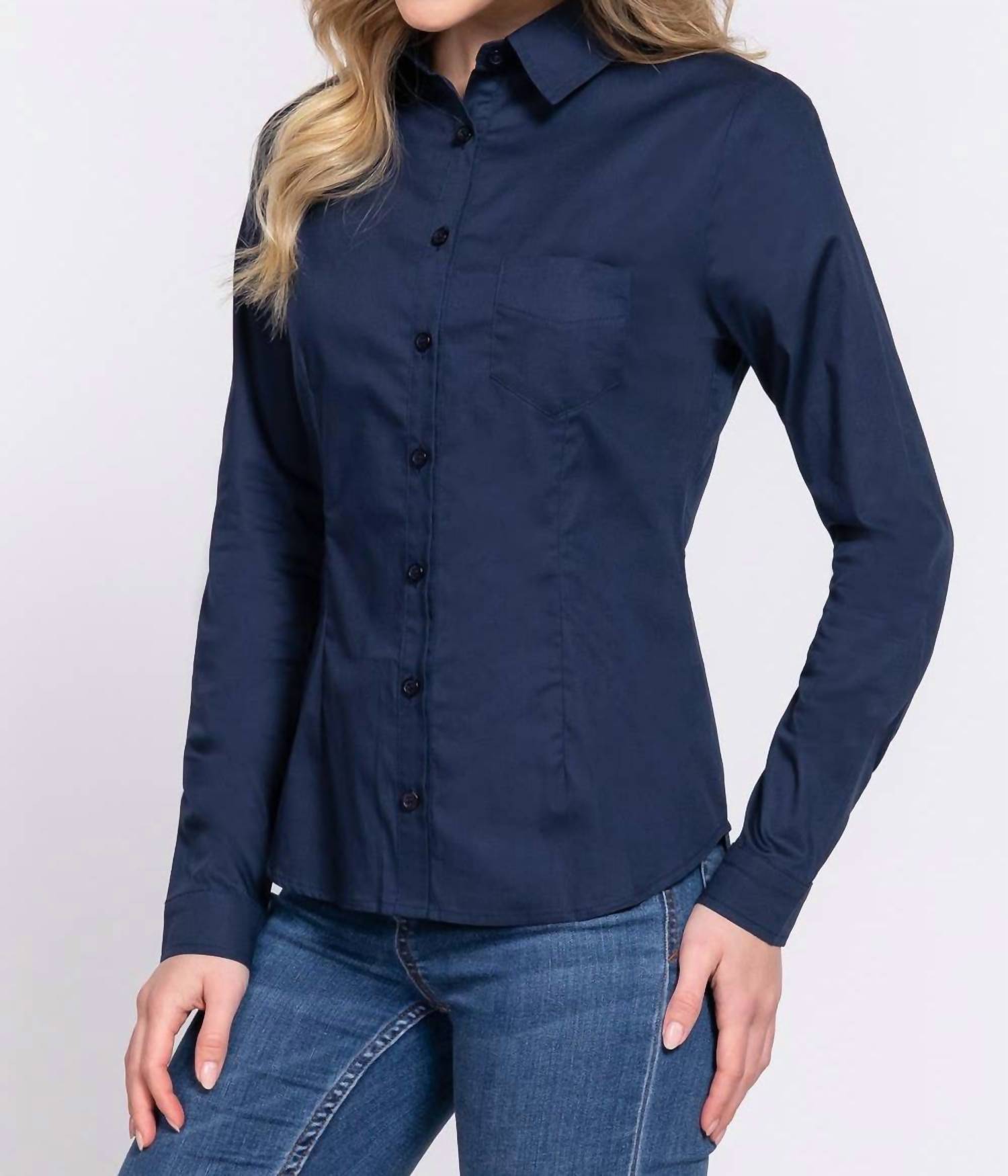 Рубашка из поплина с отложным воротником, цвет Navy Moa Collection
Рубашка из поплина с отложным воротником, цвет Navy Moa Collection