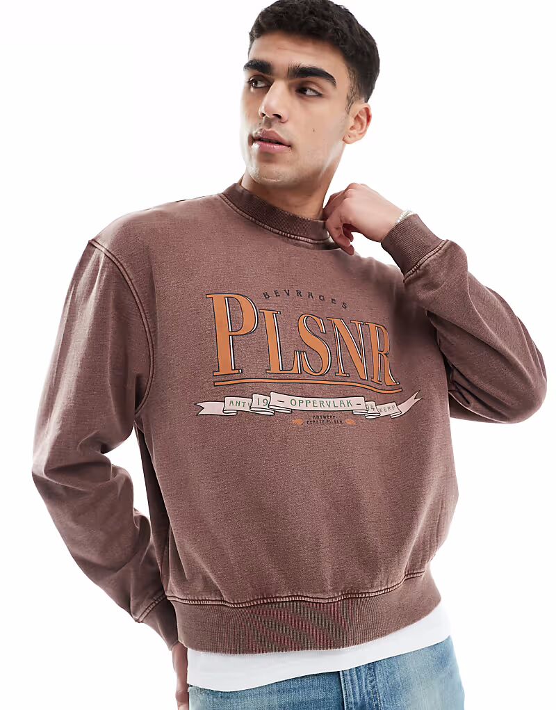 Толстовка свободного кроя ASOS DESIGN коричневого цвета с принтом «кислотная стирка»
Толстовка свободного кроя ASOS DESIGN коричневого цвета с принтом «кислотная стирка»