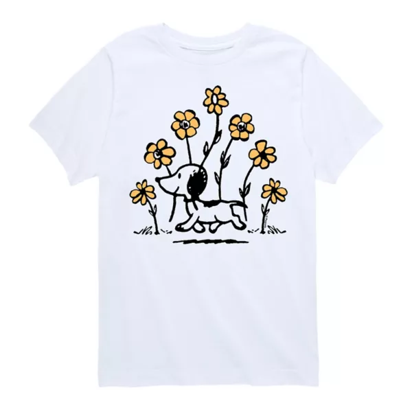 Футболка с рисунком цветов Снупи в стиле 1950-х годов для мальчиков 8-20 лет Licensed Character, белый 
Футболка с рисунком цветов Снупи в стиле 1950-х годов для мальчиков 8-20 лет Licensed Character, белый