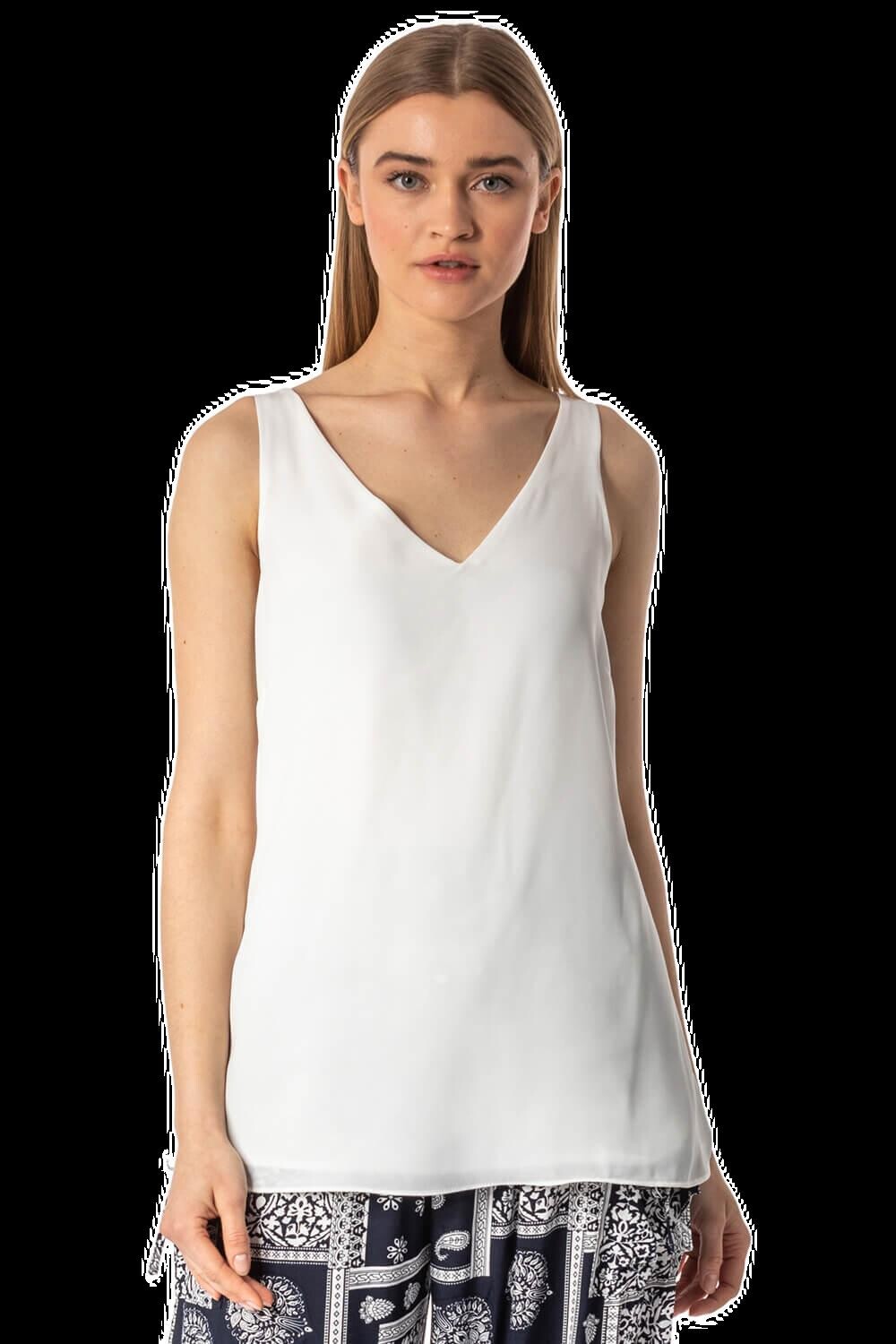 Майка без рукавов с V-образным вырезом Roman, белый
Майка без рукавов с V-образным вырезом Roman, белый