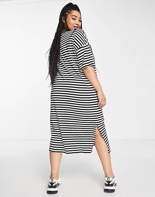 Платье-футболка миди миди Noisy May Curve в черно-белую полоску
Платье-футболка миди миди Noisy May Curve в черно-белую полоску