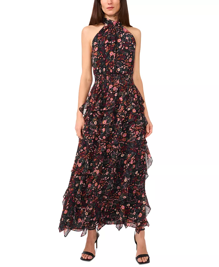 Женское платье макси с рюшами и воротником-стойкой на бретелях 1.STATE, черный
Женское платье макси с рюшами и воротником-стойкой на бретелях 1.STATE, черный