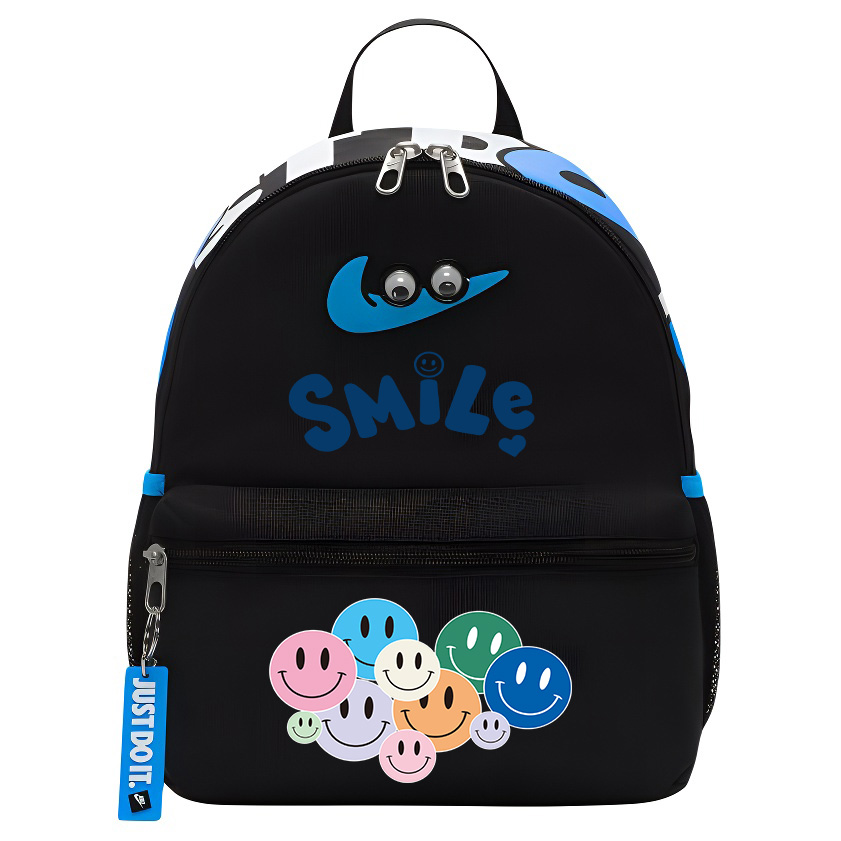 Nike Тканевый рюкзак унисекс черный и фото синий, Smiley face 1
Nike Тканевый рюкзак унисекс черный и фото синий, Smiley face 1