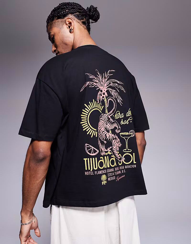 Футболка свободного кроя ASOS DESIGN черного цвета с сувенирной графикой 
Футболка свободного кроя ASOS DESIGN черного цвета с сувенирной графикой