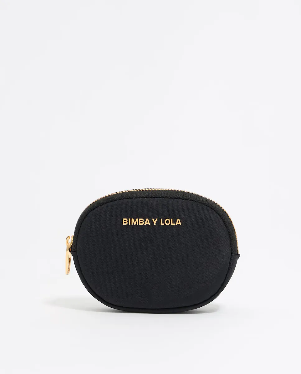 Овальный нейлоновый женский кошелек Bimba y Lola, черный 
Овальный нейлоновый женский кошелек Bimba y Lola, черный