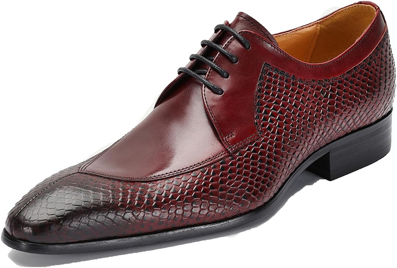 Мужские кожаные оксфорды Santimon класса люкс - стильные туфли-дерби с отделкой под змеиную кожу для деловых встреч и свадеб, красный
Мужские кожаные оксфорды Santimon класса люкс - стильные туфли-дерби с отделкой под змеиную кожу для деловых встреч и свадеб, красный