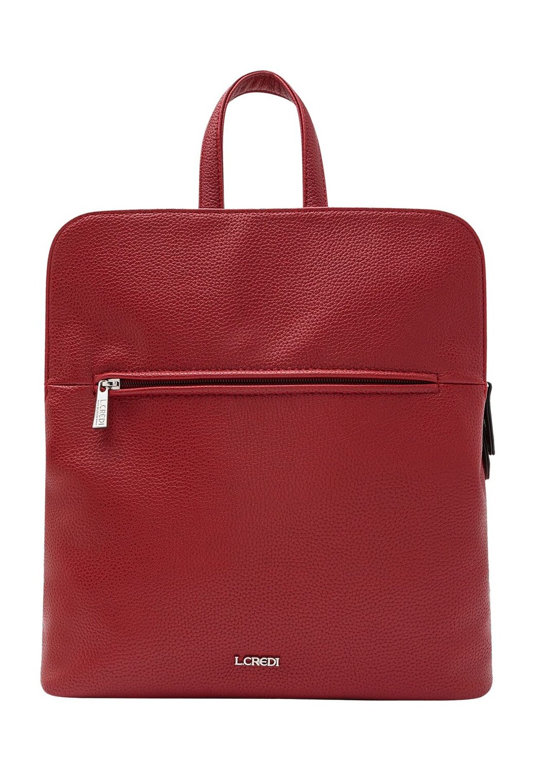 Рюкзак городской, магнитная застежка, эмблема, женский L.CREDI, красный 
Рюкзак городской, магнитная застежка, эмблема, женский L.CREDI, красный