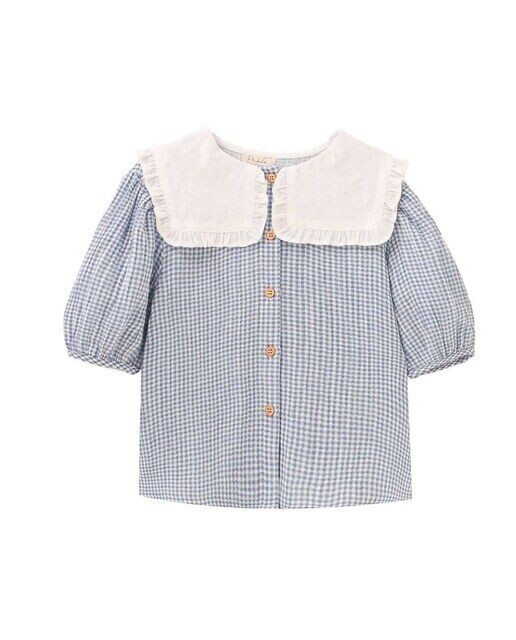 Клетчатая блузка для девочки с контрастным воротником Dadati, синий
Клетчатая блузка для девочки с контрастным воротником Dadati, синий