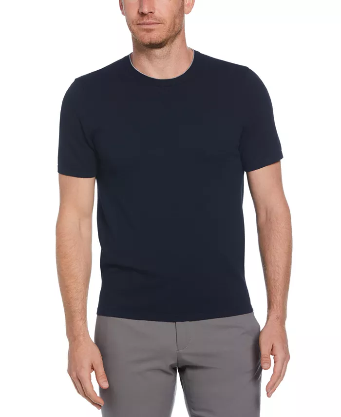 Мужской короткий рукав однотонный свитер с круглым вырезом Perry Ellis, синий
Мужской короткий рукав однотонный свитер с круглым вырезом Perry Ellis, синий