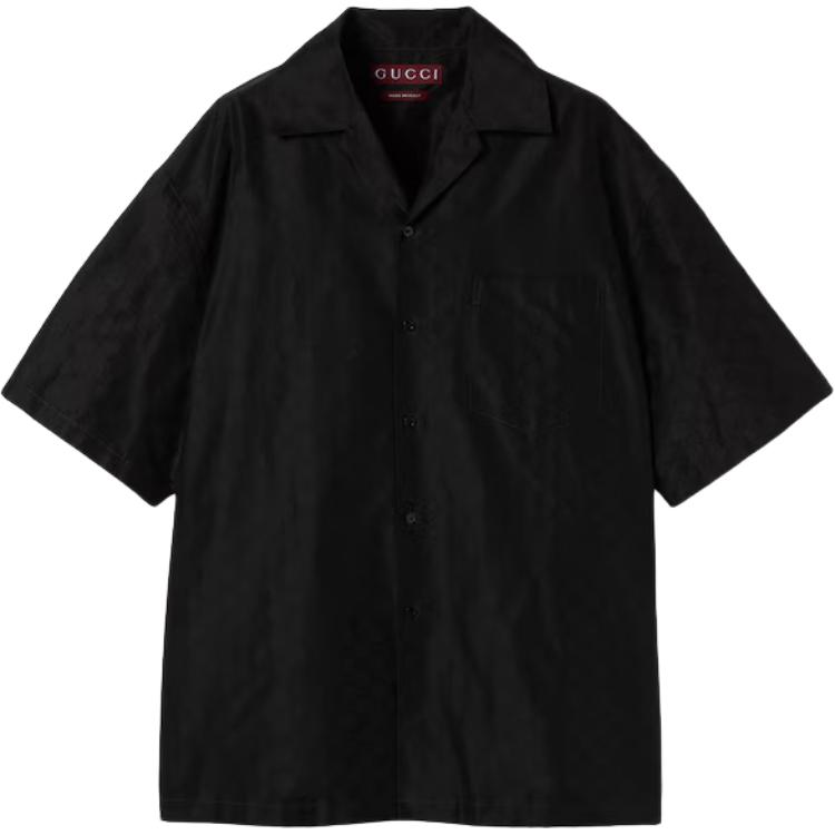 Рубашка gg faille с коротким рукавом и воротником GUCCI, черный
Рубашка gg faille с коротким рукавом и воротником GUCCI, черный