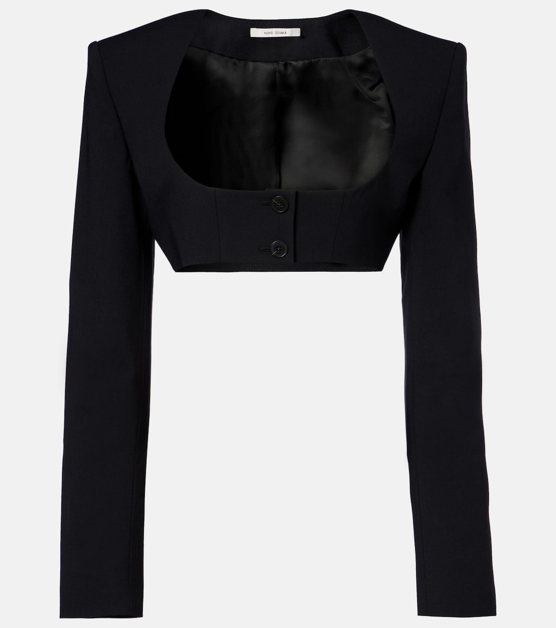 Укороченный топ из крепа Nensi Dojaka, черный
Укороченный топ из крепа Nensi Dojaka, черный