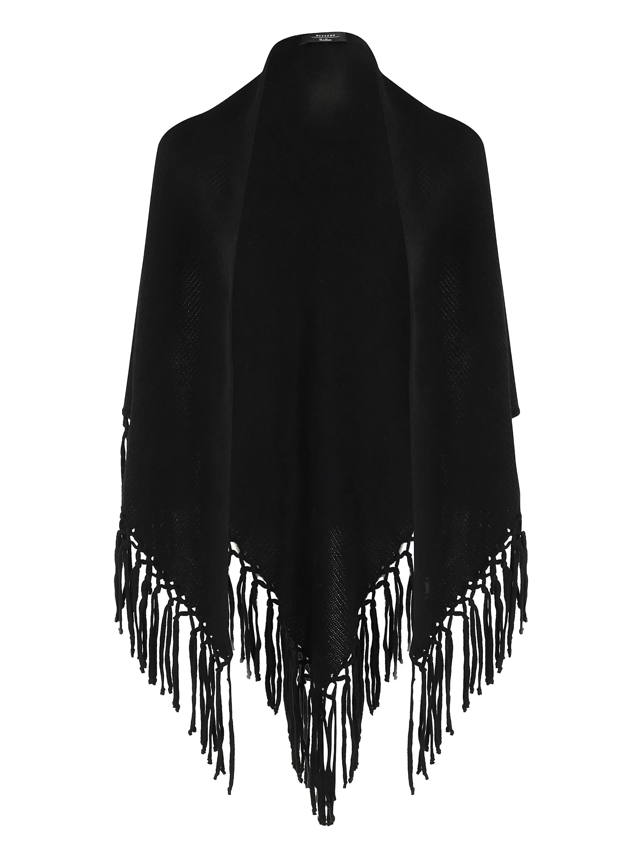 Шерстяной кейп с бахромой Weekend Max Mara, черный
Шерстяной кейп с бахромой Weekend Max Mara, черный