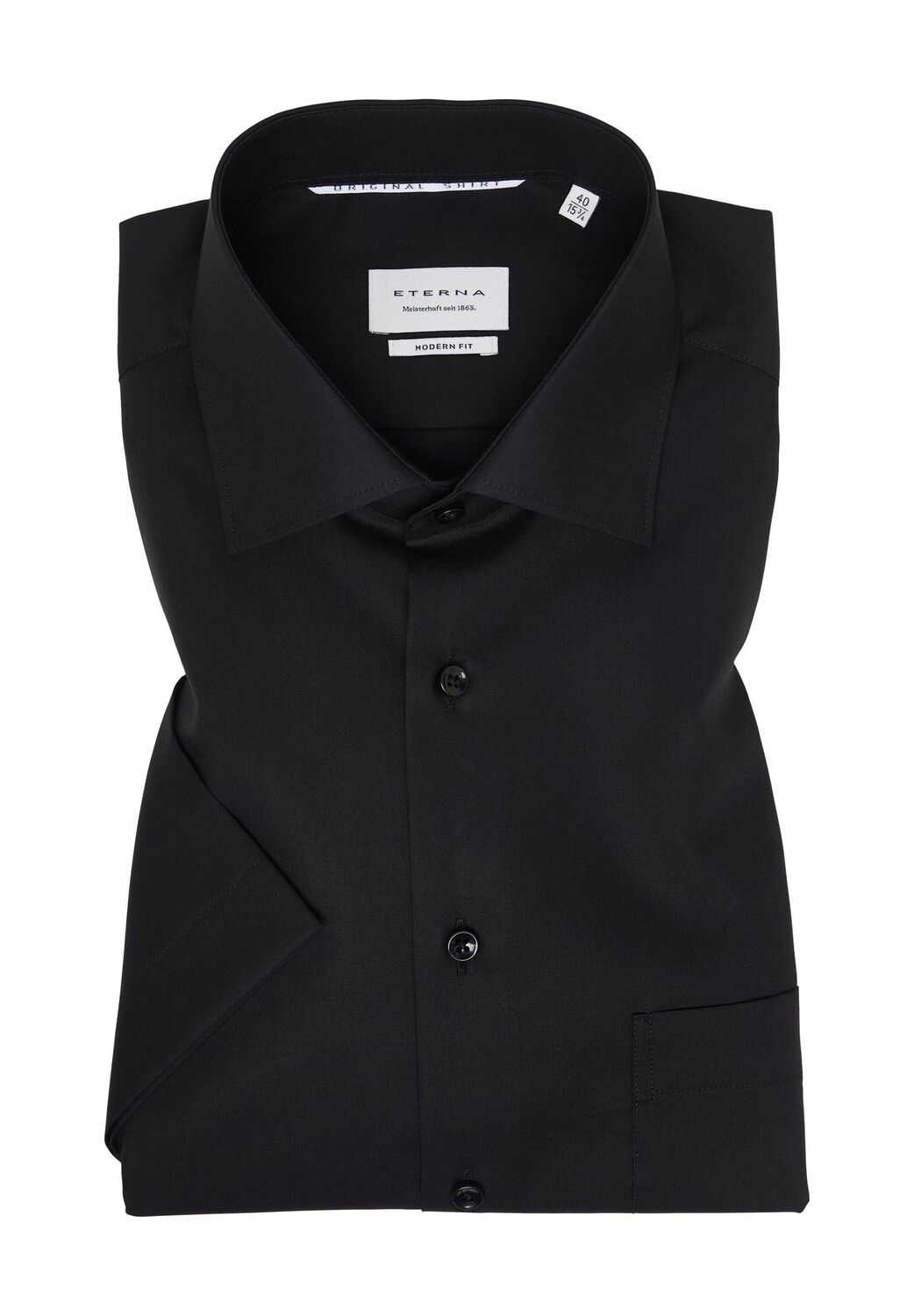 Деловая рубашка, современный крой, короткие рукава, воротник Кент, мужская ETERNA, черный
Деловая рубашка, современный крой, короткие рукава, воротник Кент, мужская ETERNA, черный