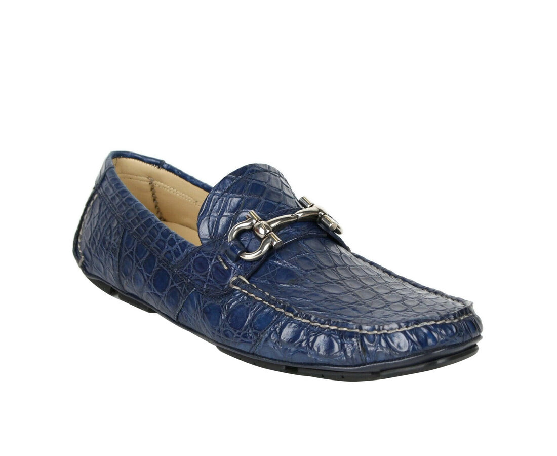 Мужские лоферы Salvatore Ferragamo из крокодиловой кожи с пряжкой Horsebit, цвет Dark Blue
Мужские лоферы Salvatore Ferragamo из крокодиловой кожи с пряжкой Horsebit, цвет Dark Blue