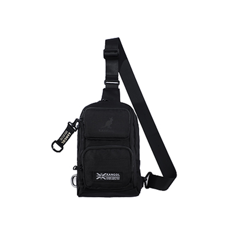 KANGOL Нейлоновая сумка через плечо Дорожная сумка Рюкзак Средняя поясная сумка унисекс черный/темно-синий