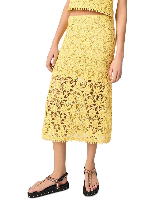 Длинная юбка крючком Maje, желтый
Длинная юбка крючком Maje, желтый