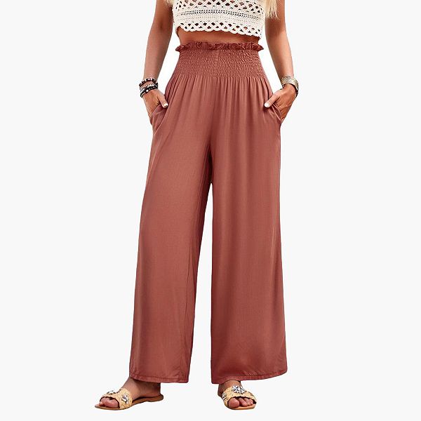 Женские повседневные брюки с широкими штанинами и сборкой на поясе Joyjoy, Brown
Женские повседневные брюки с широкими штанинами и сборкой на поясе Joyjoy, Brown