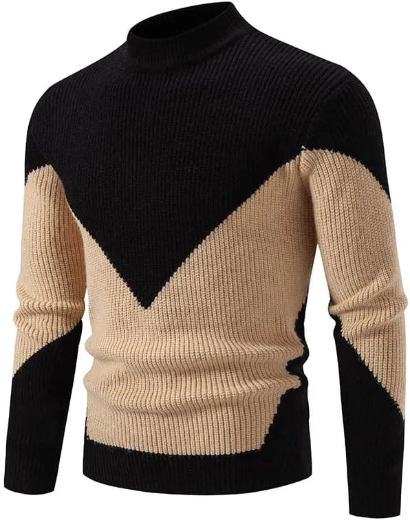 Мужской свитер с воротником стойкой и цветными блоками, свободный оверсайз TOVPAO
Мужской свитер с воротником стойкой и цветными блоками, свободный оверсайз TOVPAO