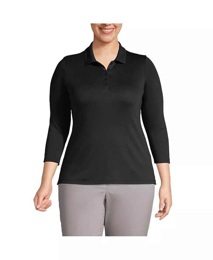 Хлопковая рубашка-поло с рукавами 3/4 Supima больших размеров Lands' End, черный
Хлопковая рубашка-поло с рукавами 3/4 Supima больших размеров Lands' End, черный
