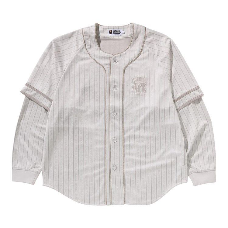 Рубашка BAPE Stripe Layered Sleeves Long-Sleeve Baseball Shirt, White
Рубашка BAPE Stripe Layered Sleeves Long-Sleeve Baseball Shirt, White