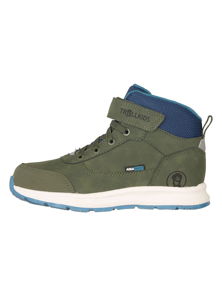 Trollkids Кожаные походные ботинки "Stavanger Mid Cut XT" цвета хаки
Trollkids Кожаные походные ботинки "Stavanger Mid Cut XT" цвета хаки