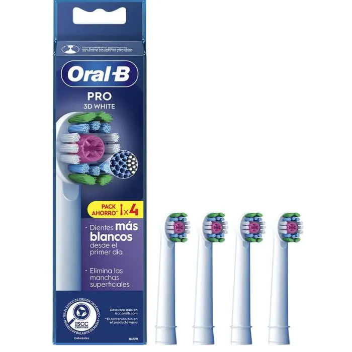 Зубная щетка Pro 3D White Recambio cepillo de dientes eléctrico Oral-B, 4 unidades
Зубная щетка Pro 3D White Recambio cepillo de dientes eléctrico Oral-B, 4 unidades