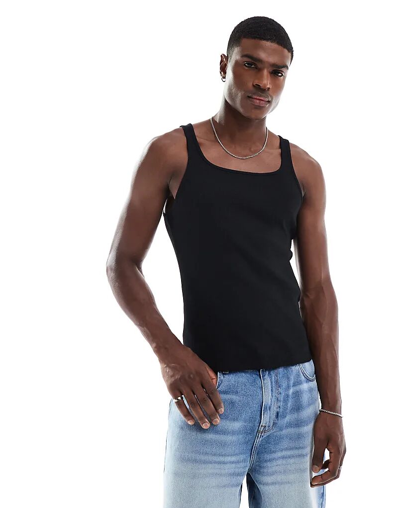 Майка ASOS DESIGN Essentials с квадратным вырезом, облегающий, черный, в рубчик
Майка ASOS DESIGN Essentials с квадратным вырезом, облегающий, черный, в рубчик